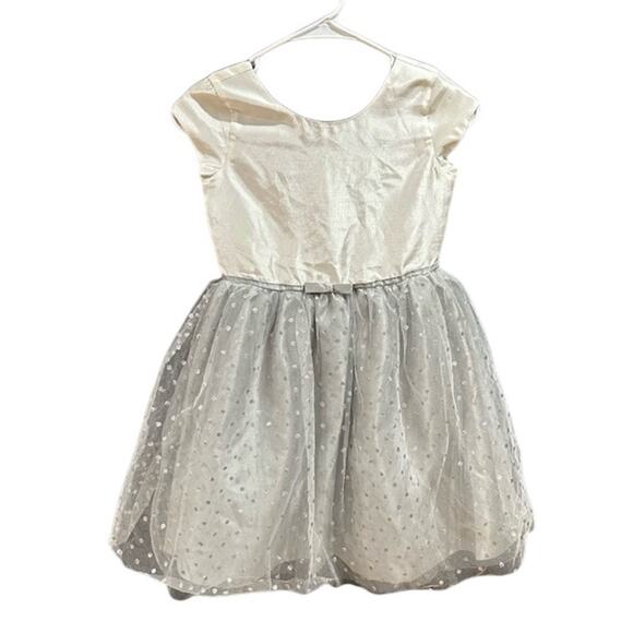 NEW Dressed Up by Gymboree Silver Party Dress w Tulle, Sz 8 (8B) - Picture 1 of 7